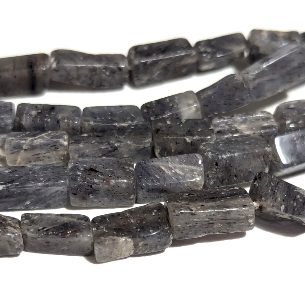 Natural Gemstone Beads | Blue Aventurine | 13" | Mini Rectangle | 8x4 mm|crystal